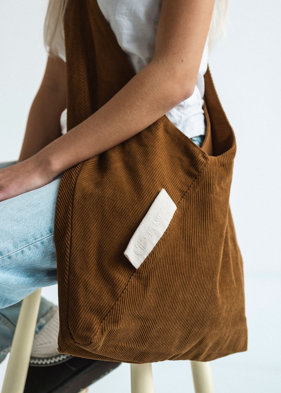 Arti Velvet Corduroy Bag - Caramel Café