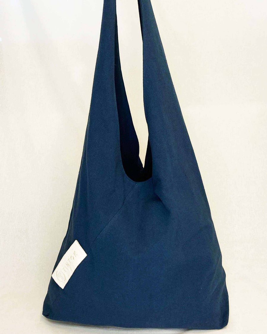 Tira Oversized Triangle Canvas Bag - Dark Denim