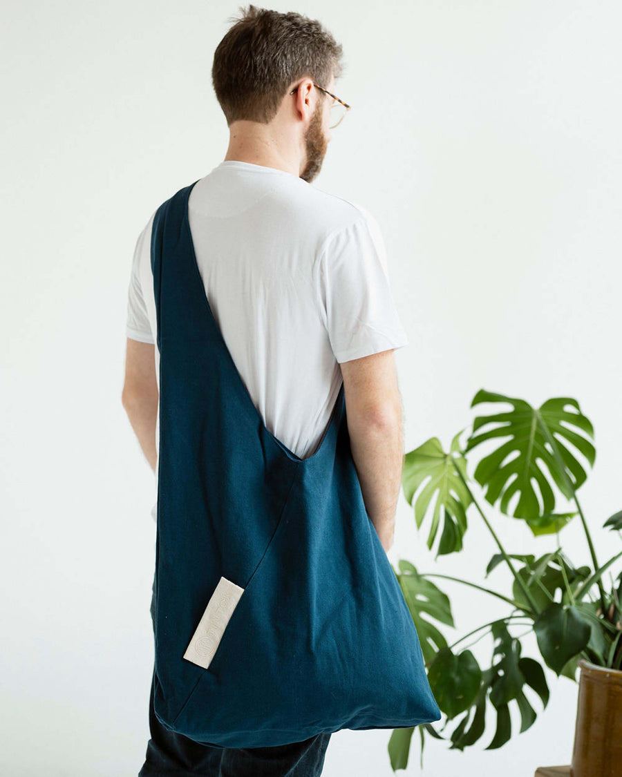 Tira Oversized Triangle Canvas Bag - Dark Denim