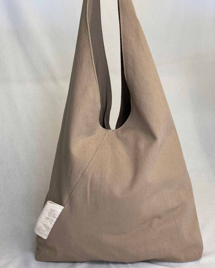 Tira Oversized Triangle Canvas Bag - Mocha