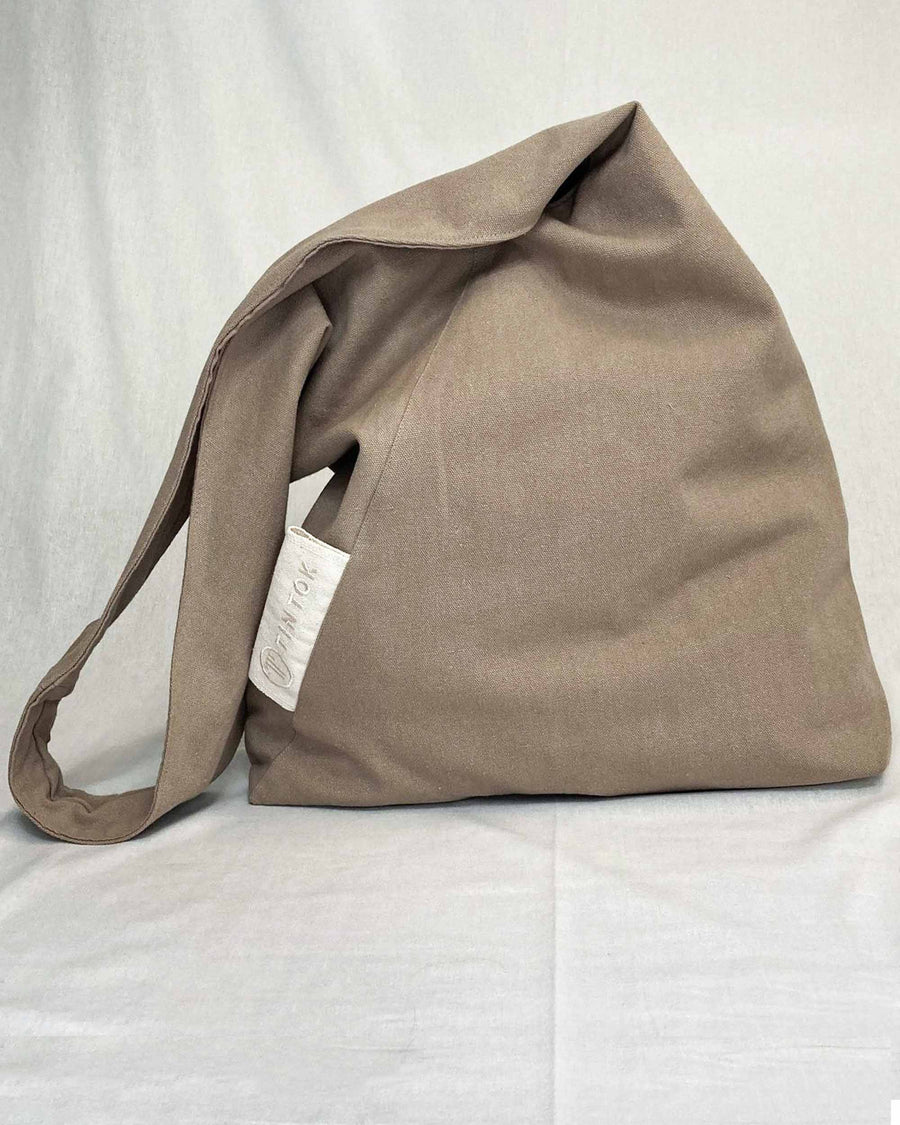 Tira Oversized Triangle Canvas Bag - Mocha