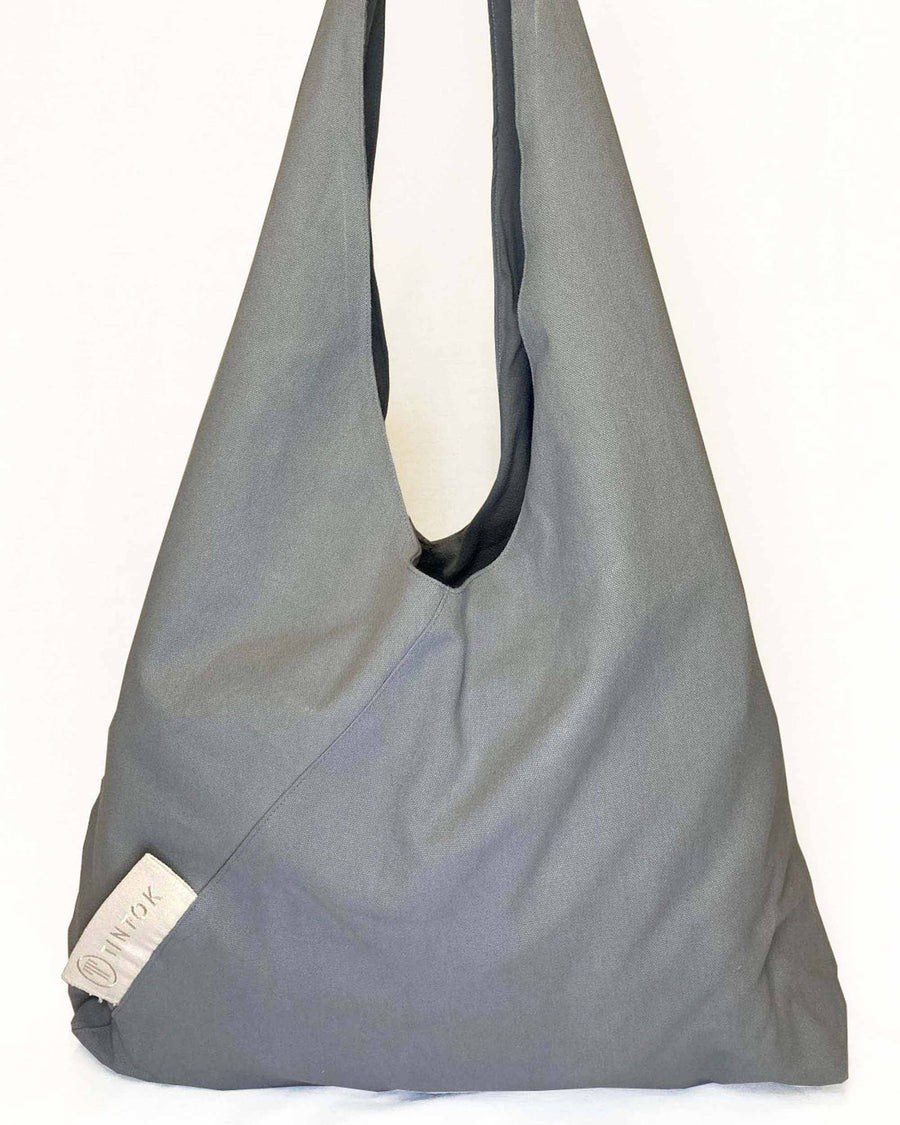 Tira Oversized Triangle Canvas Bag - Grey